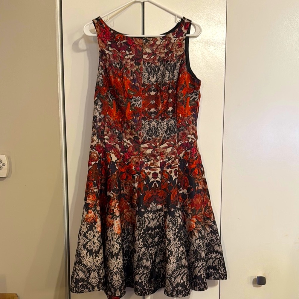 Floral Red and Black Dress
